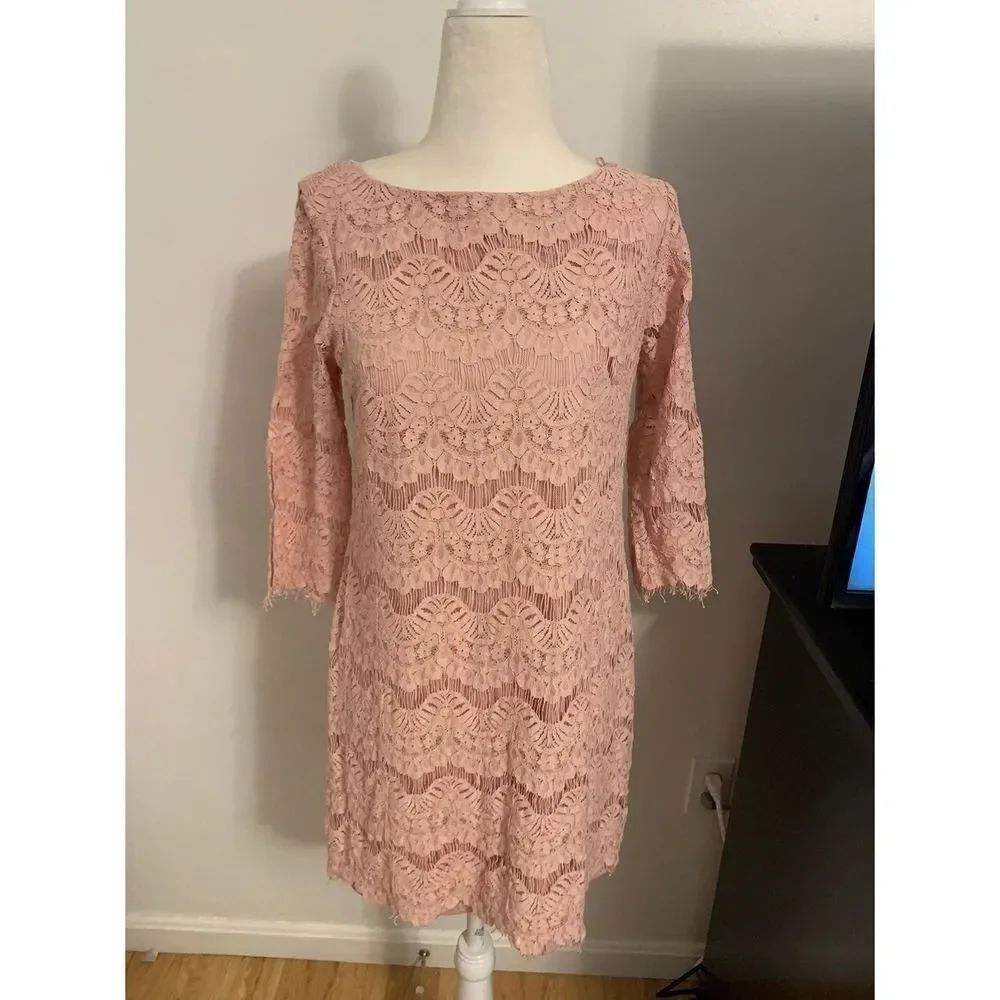 Pink lace dress size 8P Jessica Howard